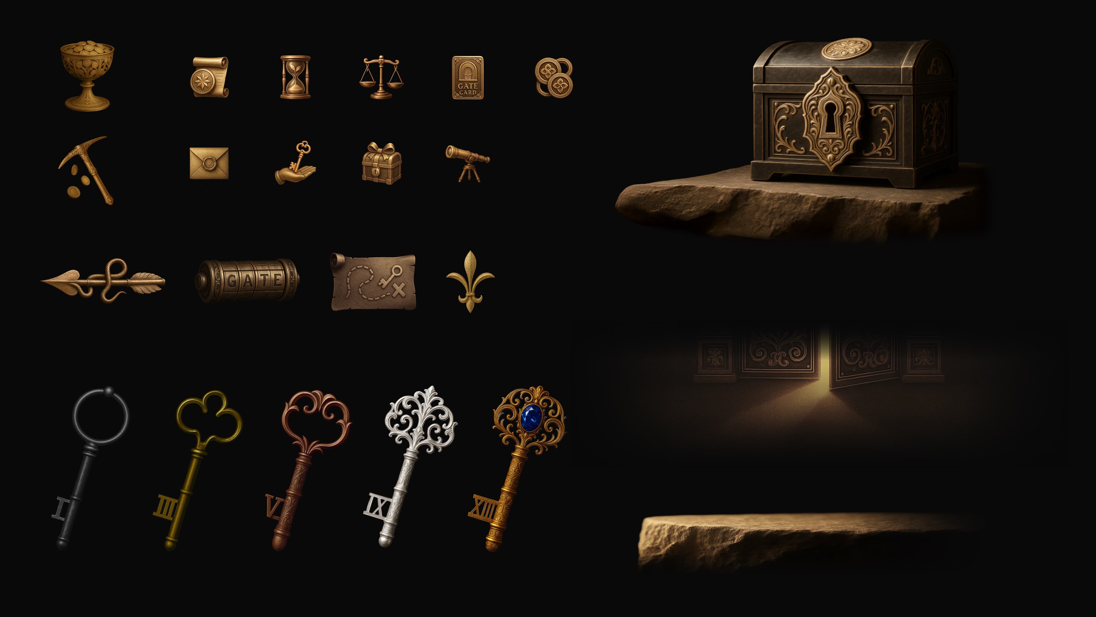 Gate VIP noble visual elements and key system